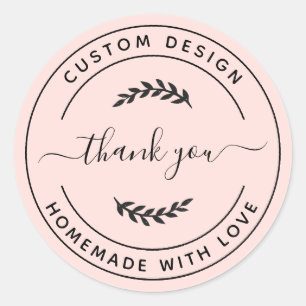 Create Your Own Homemade with Love Thank You Class Classic Round Sticker