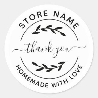 Create Your Own Homemade With Love Thank you  Classic Round Sticker