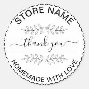 Create Your Own Homemade With Love Thank you  Classic Round Sticker