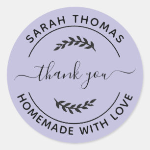 Create Your Own Homemade With Love Thank you Classic Round Sticker