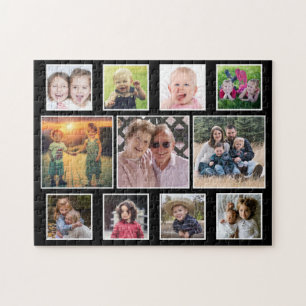 Create Your Own Horizontal 11 Family Photo Collage Jigsaw Puzzle