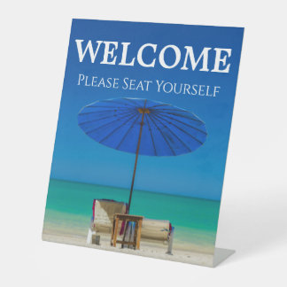 Create Your Own Host Station Welcome Be Seated Pedestal Sign