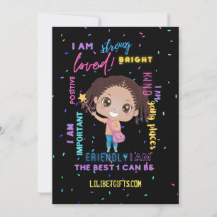 Create Your Own I AM - Positive Girl Affirmations Invitation
