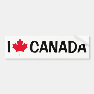 Create Your Own I Love Canada Maple Leaf Bumper Sticker