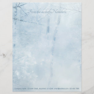 Create Your Own Icy Winter Yule Mystical Forest Custom Letterhead