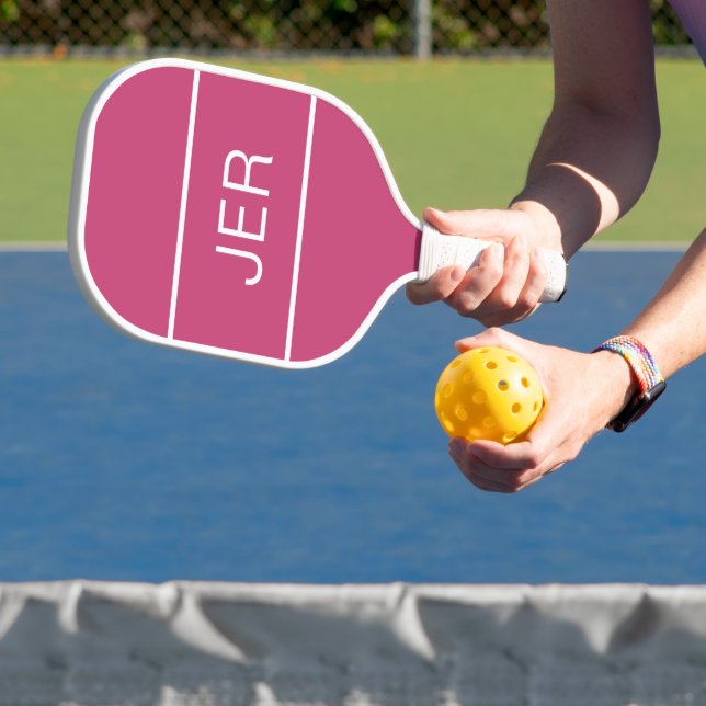 Create Your Own Initials Text Girly Pink Cool  Pickleball Paddle (Insitu)