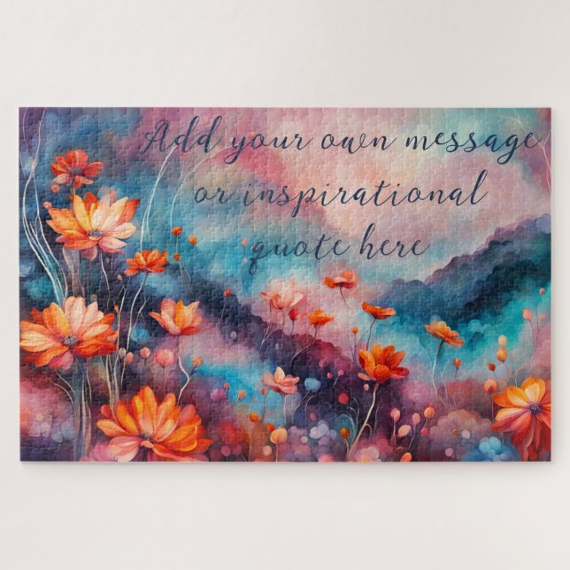 create your own inspirational message,flowers jigsaw puzzle (Horizontal)