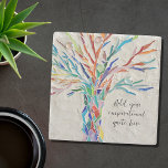 Create Your Own Inspirational Message  Stone Coaster<br><div class="desc">This unique Sone Coaster is decorated with a colourful mosaic Tree of Life design.
Add your chosen inspirational quote or message to personalise it. 
You can edit the font,  font size,  and font colour.
Original Mosaic © Michele Davies.</div>