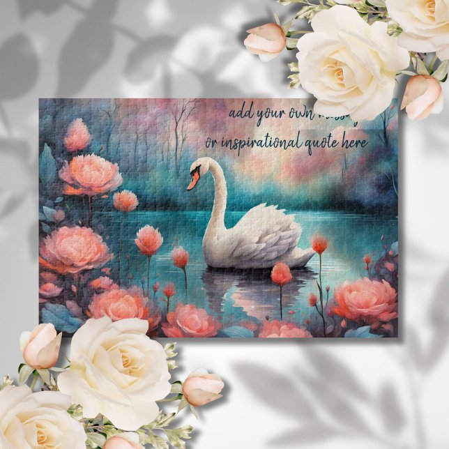 create your own inspirational message,swan jigsaw puzzle (Creator Uploaded)