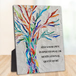 Create Your Own Inspirational Motivational Quote Plaque<br><div class="desc">This unique Plaque is decorated with a colourful mosaic Tree of Life design.
Add your chosen quote to personalise it. 
Click Customise Further to edit font,  font size and font colour.
Original Mosaic © Michele Davies.</div>
