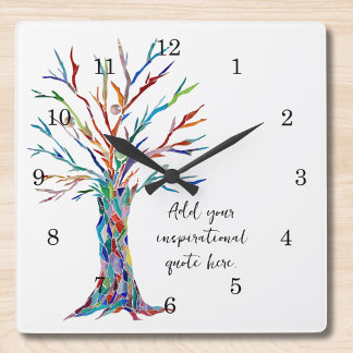 Create Your Own Inspirational Motivational Quote Square Wall Clock