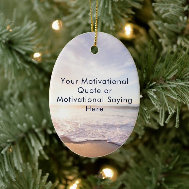 Create Your Own Inspirational Quote Beach Photo Ceramic Tree Decoration (Tree)