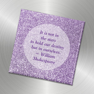 Create Your Own Inspirational Quote Purple Glitter Magnet