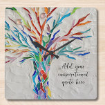 Create Your Own Inspirational Quote Square Wall Clock<br><div class="desc">This unique wall clock is decorated with a colourful mosaic Tree of Life design.
You can add your chosen inspirational quote or message to personalise it. 
You can edit the font,  font size,  and font colour. Original Mosaic © Michele Davies.</div>