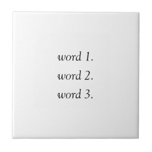 Create your own inspired text in three words tile