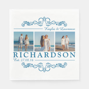 Create Your Own Instagram Beach Wedding Monogram Napkin