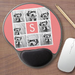 Create Your Own Instagram Collage Custom Monogram Gel Mouse Pad<br><div class="desc">Use 8 square photos to create a unique and personal gift. Or you can keep the hipster puppy and make a trendy keepsake. If you need to adjust the pictures,  click on the customise tool to make changes.</div>