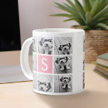 Create Your Own Instagram Collage Custom Monogram Large Coffee Mug<br><div class="desc">You can use 8 square or Instagram photos for this design. Use 8 square photos to create a unique and personal gift. Or you can keep the hipster puppy and make a trendy keepsake. If you need to adjust the pictures,  click on the customise tool to make changes.</div>