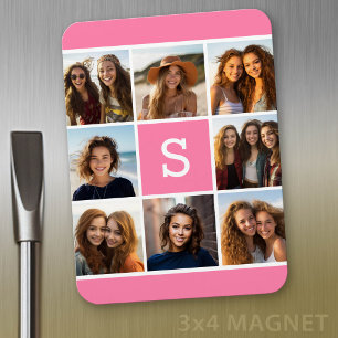 Create Your Own Instagram Collage Custom Monogram Magnet
