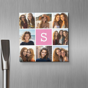 Create Your Own Instagram Collage Custom Monogram Magnet