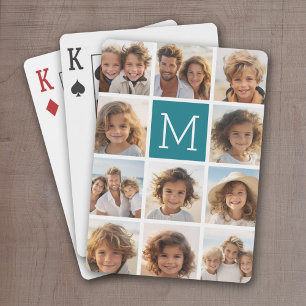 Create Your Own Instagram Collage Custom Monogram Playing Cards