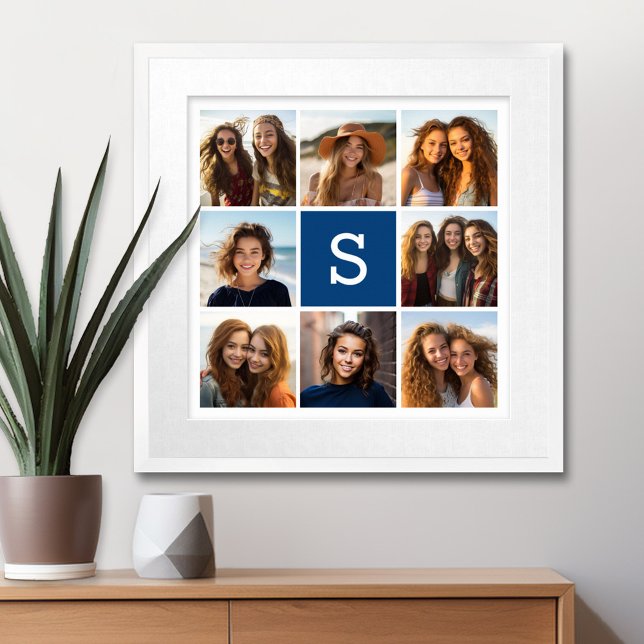 Create Your Own Instagram Collage Custom Monogram Poster (Personalized Wall Art with a Photo Collage and Monogram)