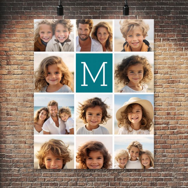 Create Your Own Instagram Collage Custom Monogram Poster (Photo Collage Poster)