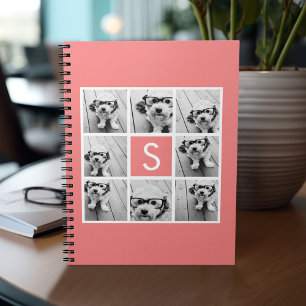 Create Your Own Instagram Collage Custom Monogram Spiral Notebook