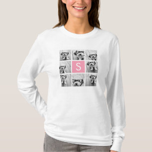 Create Your Own Instagram Collage Custom Monogram T-Shirt