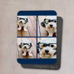 Create Your Own Instagram Collage Navy 4 Pictures Magnet<br><div class="desc">Use four square photos to create a unique and personal gift. Or you can keep the hipster puppy and make a trendy keepsake. If you need to adjust the pictures,  click on the customise tool to make changes.</div>