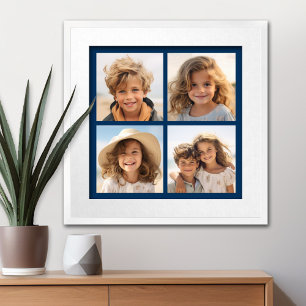 Create Your Own Instagram Collage Navy 4 Pictures Poster