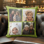 Create Your Own Instagram Collage Pistachio 4 pics Cushion<br><div class="desc">Use four square photos to create a unique and personal gift. Or you can keep the hipster puppy and make a trendy keepsake. If you need to adjust the pictures,  click on the customise tool to make changes.</div>