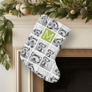 Create Your Own Instagram Photo Collage Lime Large Christmas Stocking