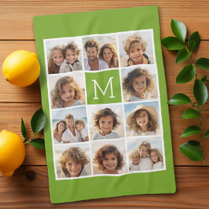 Create Your Own Instagram Photo Collage Lime Tea Towel