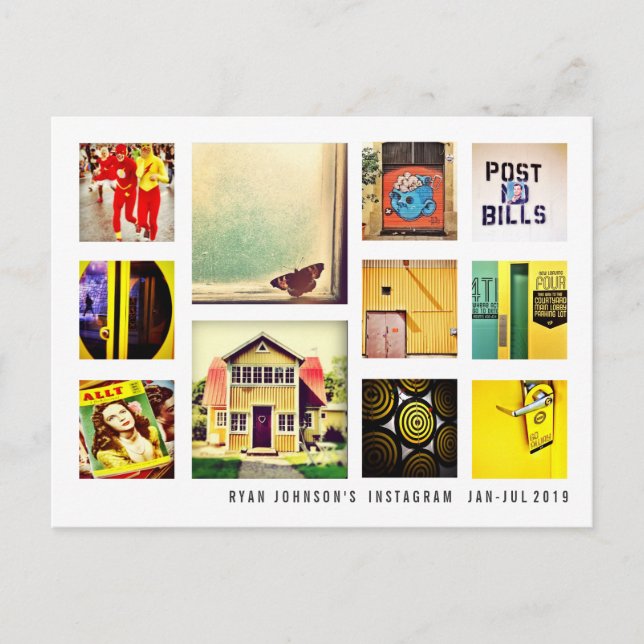 Create Your Own Instagram Photo Collage Postcard (Front)