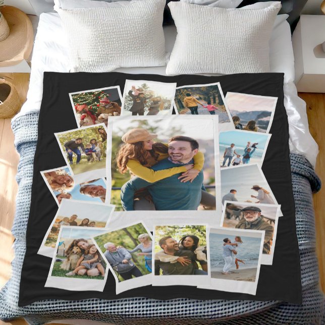 Create Your Own Instant Film Photo Collage Fleece Blanket (Creator Uploaded)