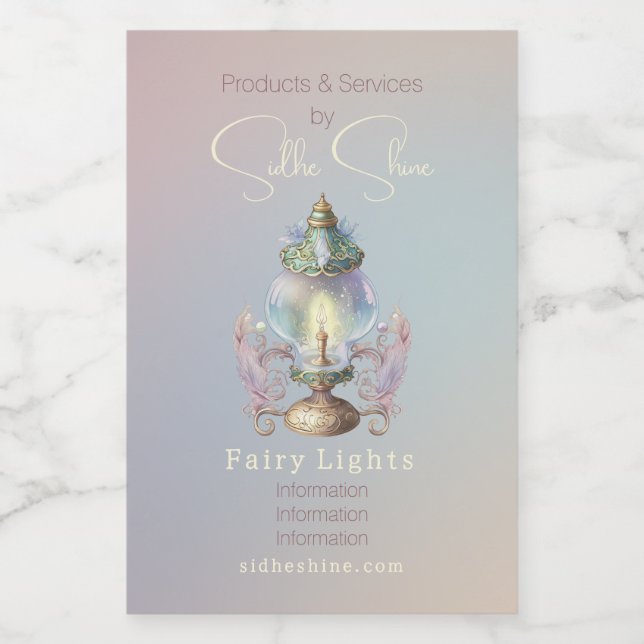 Create Your Own Intricate Fairy Lamp Wine Label (Single Label)
