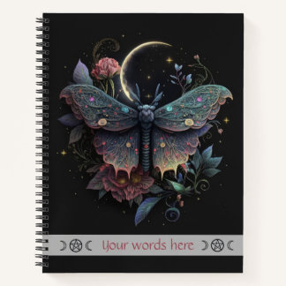 Create Your Own Iridescent Celestial Peony Moth Notebook