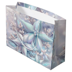 Create Your Own Iridescent Christmas Flowers Large Gift Bag