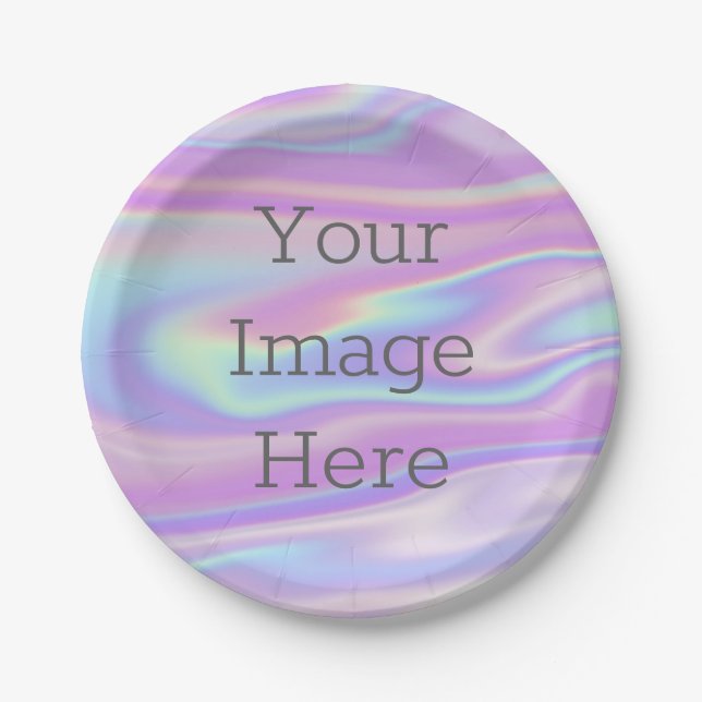 Create Your Own Iridescent Faux Holographic Liquid Paper Plate (Front)