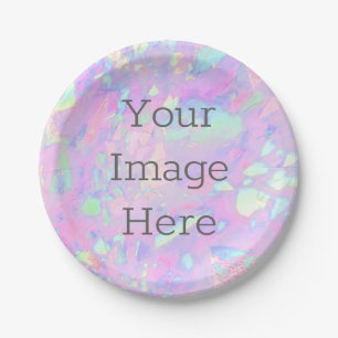 Create Your Own Iridescent Opal Faux Holographic Paper Plate