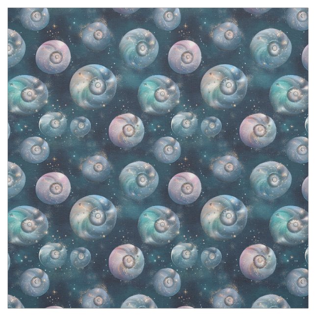 Create Your Own Iridsecent Spiral Bubbles Teal Fabric (Swatch)