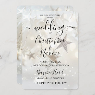 Create Your Own Ivory Sparkle Stars Wedding Invitation