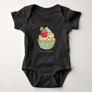 Create Your Own Kawaii Strawberry Cupcake Baby Bodysuit