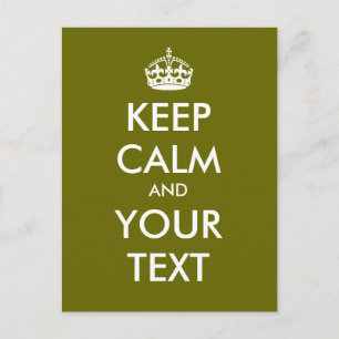 Create your own "Keep Calm and Carry On" (green) Postcard