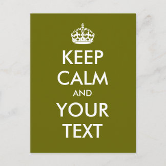 Create your own "Keep Calm and Carry On" (green) Postcard