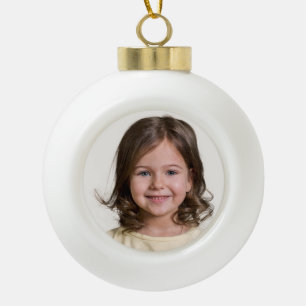 Create Your Own Kid Child Photo Custom Picture Ceramic Ball Christmas Ornament