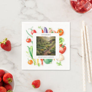Create your own kitchen garden photos monogrammed napkin