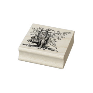 Create Your Own Kneeling Tree Fairy Rubber Stamp