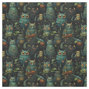 Create Your Own Kooky Goblins Black Fabric